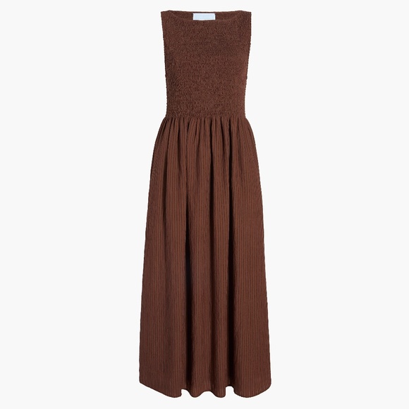 Hill House Accessories - Hill House Home The Cosima Nap Dress - Chocolate Tonal Seersucker Size XSChocola